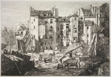 Demolition for the Openning of the Rue des Écoles, 1862. Creator: Maxime Lalanne (French, 1827-1886)
