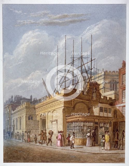 Demolition of the Church of St Dunstan in the West, Fleet Street, City of London, c1830. Artist: Anon