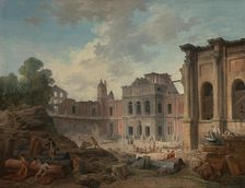 Demolition of the Château of Meudon, 1806. Creator: Hubert Robert
