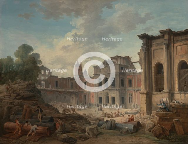Demolition of the Château of Meudon, 1806. Creator: Hubert Robert.
