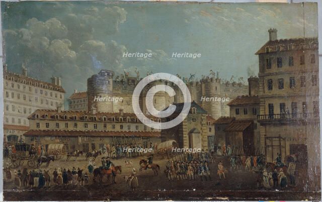 Demolition of the Bastille, July 17, 1789. Creator: Pierre-Antoine Demachy.