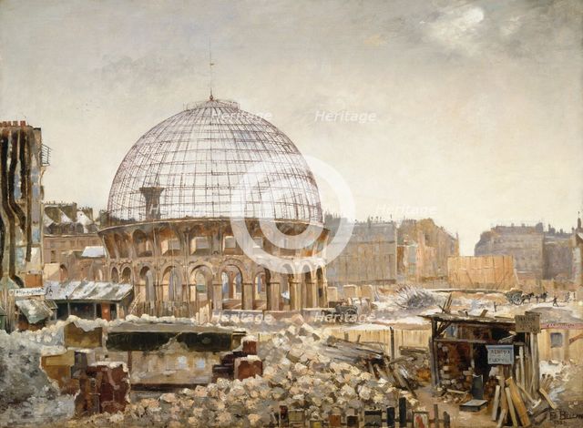 Demolition of the Halle aux bles (wheat exchange), 1888. Creator: Henri Ferdinand Bellan.