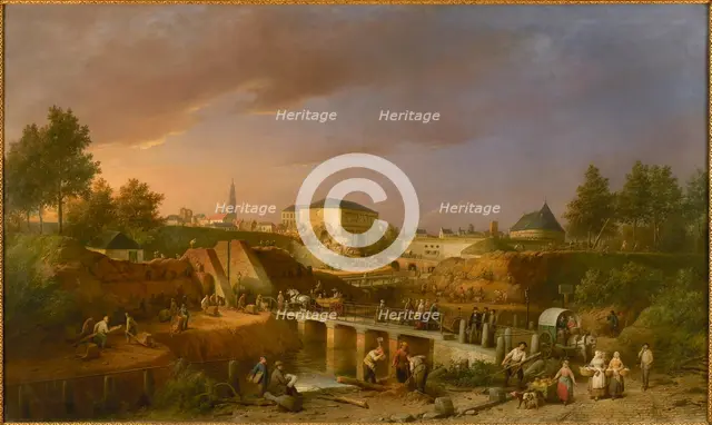 Demolition of the Sint-Jorispoort (The Gate of Saint George) in 1866, 1869. Creator: Braekeleer, Ferdinand de, the Elder (1792-1883).