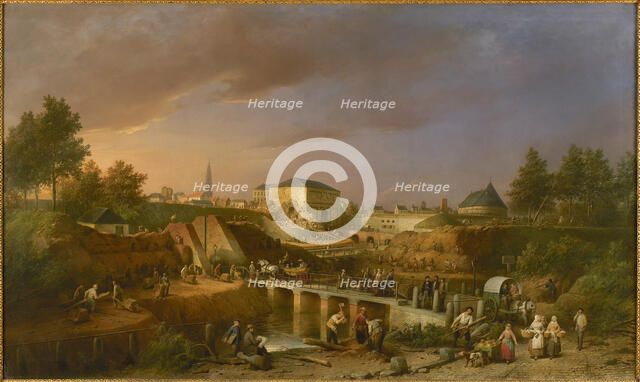 Demolition of the Sint-Jorispoort (The Gate of Saint George) in 1866, 1869. Creator: Braekeleer, Ferdinand de, the Elder (1792-1883).