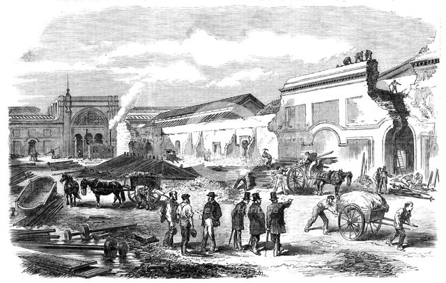 Demolition of the Paris Exhibition Building: the Central Garden, 1868. Creator: Unknown.