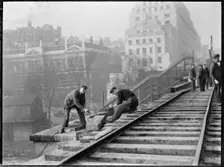 Demolition of Waterloo Bridge, City of Westminster, Greater London Authority, 1936. Creator: Charles William Prickett