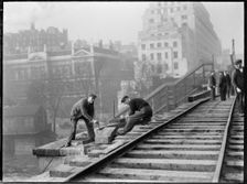 Demolition of Waterloo Bridge, City of Westminster, Greater London Authority, 1936. Creator: Charles William Prickett