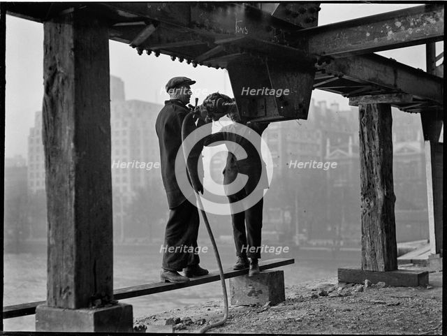 Demolition of Waterloo Bridge, Lambeth, Greater London Authority, 1936. Creator: Charles William  Prickett.
