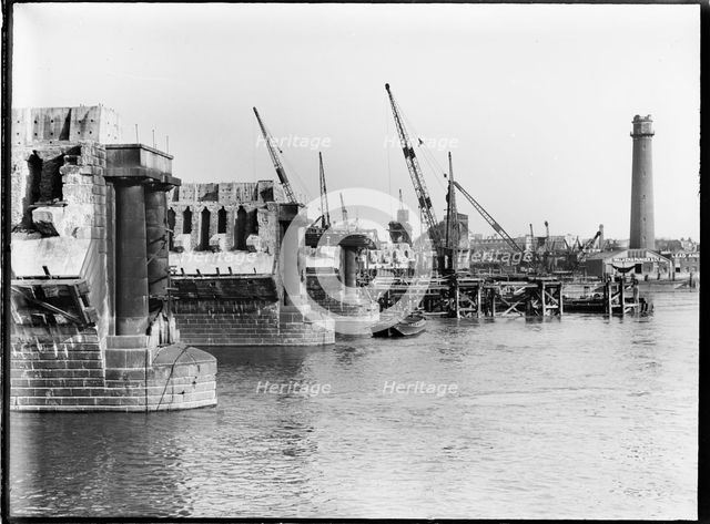 Demolition of Waterloo Bridge, Lambeth, Greater London Authority, 1936. Creator: Charles William  Prickett.