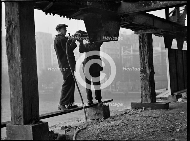Demolition of Waterloo Bridge, Lambeth, Greater London Authority, 1936. Creator: Charles William  Prickett.