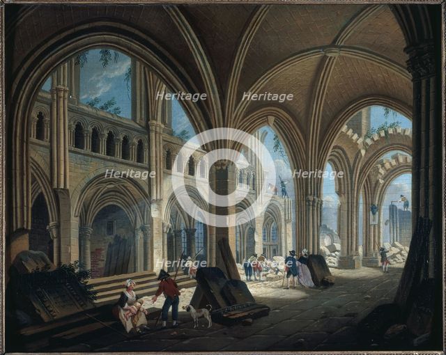 Demolition of Saint-Jean-en-Greve church in 1800. Creator: Pierre-Antoine Demachy.