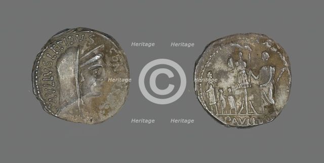 Denarius (Coin) Depicting Concordia, about 62 BCE. Creator: Unknown.