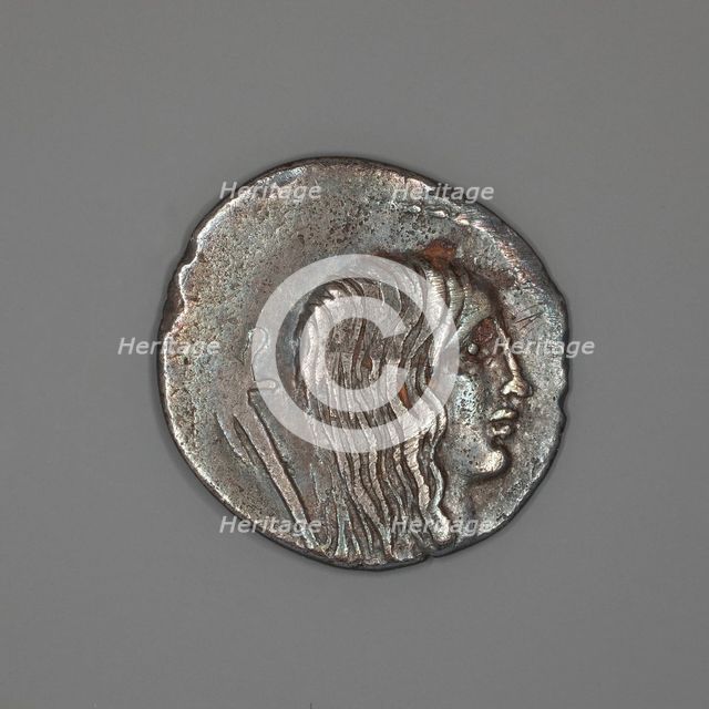 Denarius (Coin) Depicting a Female Head, about 48 BCE. Creator: Unknown.