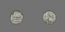Denarius (Coin) Depicting a Galley, 32-31 BCE, issued by Marc Antony. Creator: Unknown