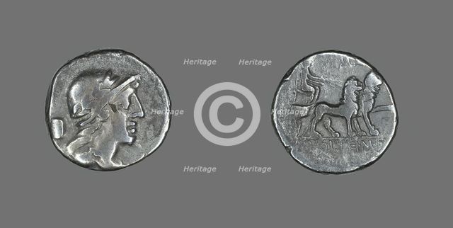 Denarius (Coin) Depicting a Helmeted Head of Attis, about 78 BCE. Creator: Unknown.