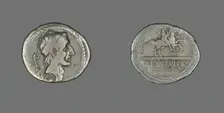 Denarius (Coin) Depicting King Ancus Marcius, 56 BCE, issued by L. Marcius Philippus. Creator: Unknown
