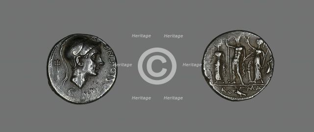 Denarius (Coin) Depicting Scipio Africanus, 112-111 BCE. Creator: Unknown.