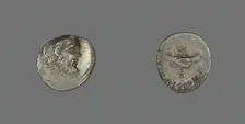 Denarius (Coin) Depicting the Mask of Pan, 48 BCE. Creator: Unknown