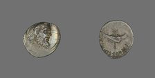 Denarius (Coin) Depicting the Mask of Pan, 48 BCE. Creator: Unknown
