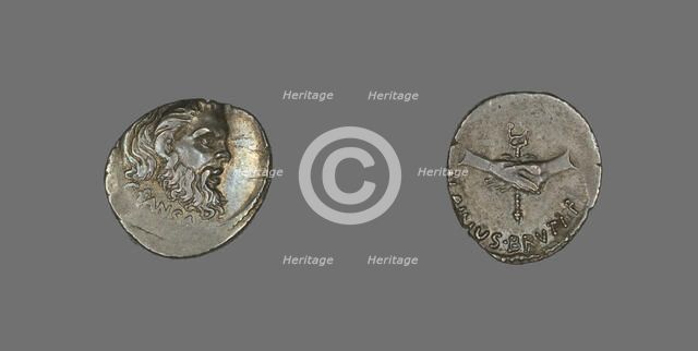 Denarius (Coin) Depicting the Mask of Pan, 48 BCE. Creator: Unknown.