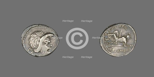 Denarius (Coin) Depicting the Mask of Pan, 48 BCE. Creator: Unknown.