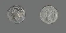 Denarius (Coin) Depicting the Dioscuri, 49 BCE. Creator: Unknown