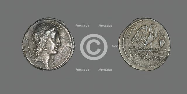 Denarius (Coin) Depicting the Genius Populi Romani, about 55 BCE. Creator: Unknown.