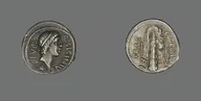 Denarius (Coin) Depicting the God Apollo, 49 BCE. Creator: Unknown