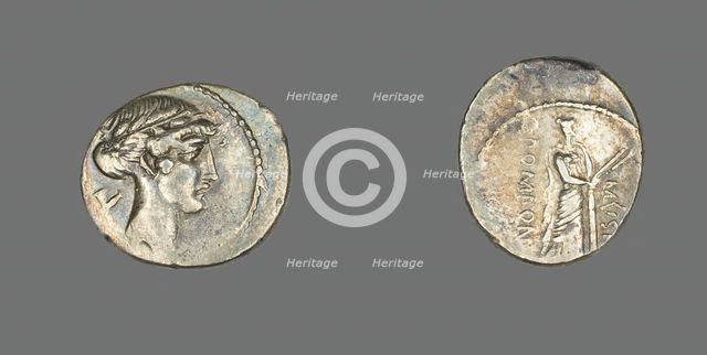 Denarius (Coin) Depicting the God Apollo, 66 BCE. Creator: Unknown.