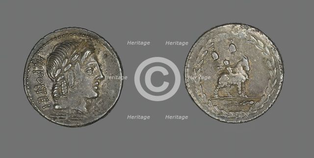 Denarius (Coin) Depicting the God Apollo, 85 BCE. Creator: Unknown.