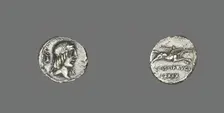 Denarius (Coin) Depicting the God Apollo, 90 BCE. Creator: Unknown