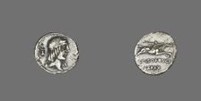 Denarius (Coin) Depicting the God Apollo, 90 BCE. Creator: Unknown