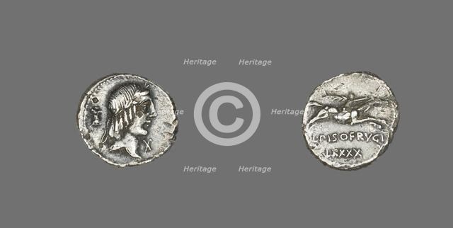 Denarius (Coin) Depicting the God Apollo, 90 BCE. Creator: Unknown.