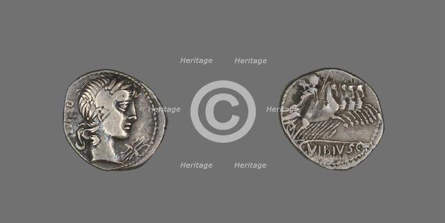 Denarius (Coin) Depicting the God Apollo, 90 BCE. Creator: Unknown.