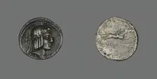 Denarius (Coin) Depicting the God Apollo, about 67 BCE. Creator: Unknown