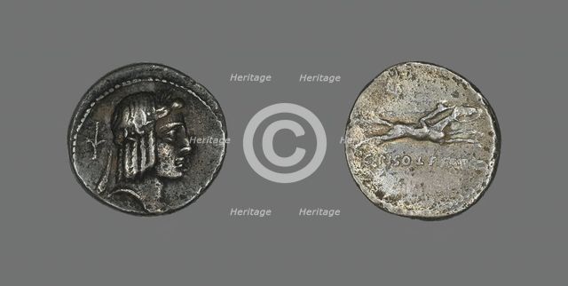 Denarius (Coin) Depicting the God Apollo, about 67 BCE. Creator: Unknown.