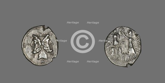 Denarius (Coin) Depicting the God Janus, 119 BCE. Creator: Unknown.