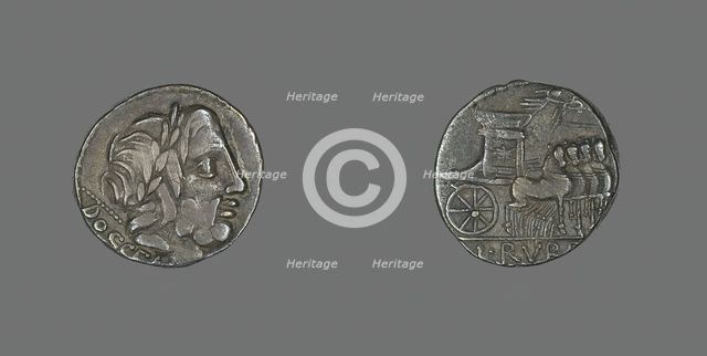 Denarius (Coin) Depicting the God Jupiter, about 87 BCE. Creator: Unknown.