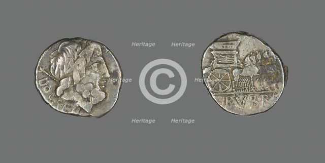 Denarius (Coin) Depicting the God Jupiter, about 87 BCE. Creator: Unknown.