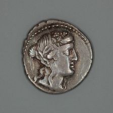 Denarius (Coin) Depicting the God Liber, about 78 BCE. Creator: Unknown