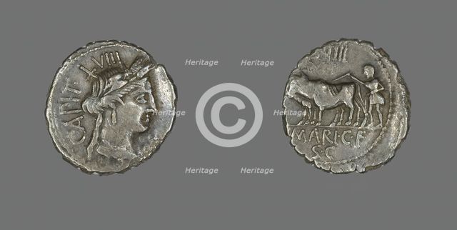 Denarius (Coin) Depicting the Goddess Ceres, 81 BCE. Creator: Unknown.
