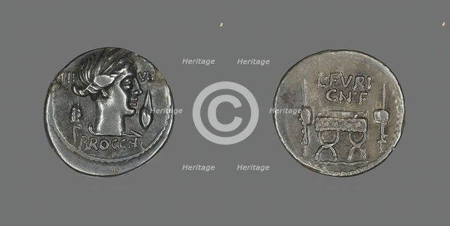 Denarius (Coin) Depicting the Goddess Ceres, about 63 BCE. Creator: Unknown.