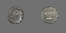 Denarius (Coin) Depicting the Goddess Juno, about 87 or 83 BCE. Creator: Unknown