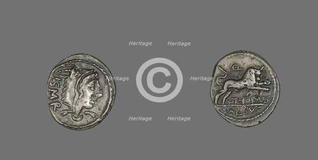 Denarius (Coin) Depicting the Goddess Juno Sospita, 105 BCE. Creator: Unknown.