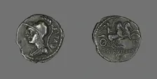 Denarius (Coin) Depicting the Goddess Minerva, 100 BCE. Creator: Unknown