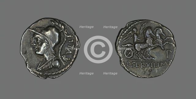 Denarius (Coin) Depicting the Goddess Minerva, 100 BCE. Creator: Unknown.
