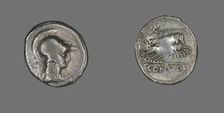 Denarius (Coin) Depicting the Goddess Minerva, about 46 BCE. Creator: Unknown
