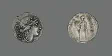 Denarius (Coin) Depicting the Goddess Salus, about 49 BCE. Creator: Unknown