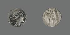 Denarius (Coin) Depicting the Goddess Salus, about 49 BCE. Creator: Unknown