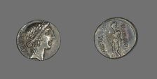 Denarius (Coin) Depicting the Goddess Salus, about 49 BCE. Creator: Unknown